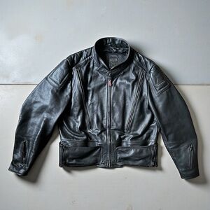 Hein Gericke First Gear Armored Padded Leather Motorcycle Jacket, sz 54
